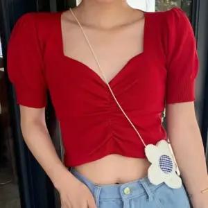 하트넥 퍼프 셔링 브이넥 니트 4color 반팔 가을 스퀘어넥 골지 크롭 간절기