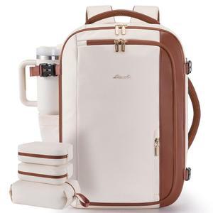 LOVEVOOK 40L 여성 여행용 백팩 캐리어 온 러기지 비행 승인 3개의 포장 큐브 포함 방수 개인 용품 여행 가방은 17인치 노트북 오버나이트 위켄더 비즈니스 데이팩에 맞습니다