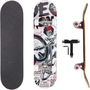 프로페셔널 더블 킥 스케이트보드 31인치 메이플 데크 ABEC-9 베어링 95A PU 휠