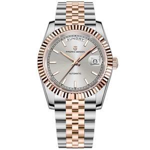 [미국배송] 롤스티미 파가니 디자인 남성용 시계 DD36 투톤 로즈 골드 케이스 듀얼 데이트 디스플레이 사파이어 크리스탈 글래스 10바 방수 기능 ST16 무브먼트가 특징인 럭셔리 DD36.