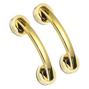 욕조와 샤워를 위한 uxcell 2pcs 그립 바, 7.6인치 거울 유리 문과 창문 손잡이, 강력한 샤워 흡입 컵 미끄럼 방지 안전 시니어 의자 골드