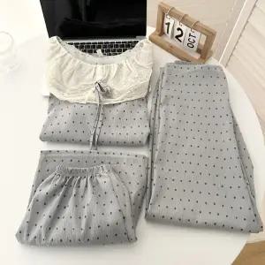 천진반 세트 레이스 잠옷 프린세스룩 스리피스 잠옷세트 커플 도트 KUK1