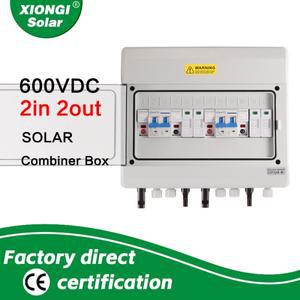 PV 결합기 박스 2입력 2출력 번개 보호 기능 포함 600V DC 태양광 MCB SPD 1000V 퓨즈 방수 IP65