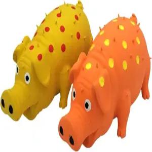 소형 중형 대형견을 위한 호아셈 2팩 라텍스 돼지 개 장난감