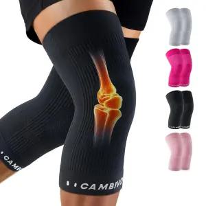캠비보 남녀용 무릎 보호대2팩 초박형 경량 압박 슬리브블랙 미디엄
