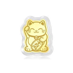차우상 999.9 24K 골드 중국 선물 컬렉션 마네키 네코 럭키 캣 잉곳 여성 남성 90877D