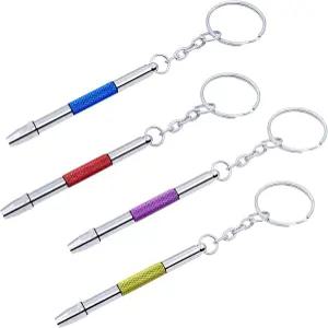 미니 안경 드라이버 4개 4 in 1 시계 정밀 키트 수리 세트 열쇠고리가 있는 선글라스 장난감 스테인리스