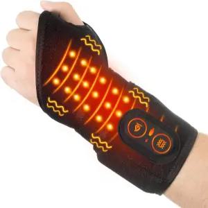 손목 터널용 야부 무선 마사지 온열 패드 내장 3000mAh 배터리 손 관절염 열 랩 진동 및 조절 가능한 설정