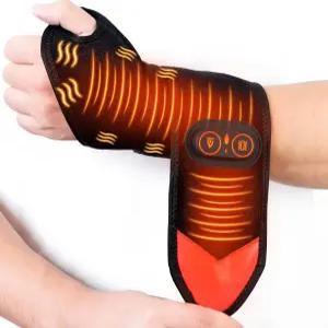 마사지 불트인 3000mAh 배터리가 포함된 케어콤피 무선 핸드 손목 온열 패드 건성 관절염 터널 3가지 온도