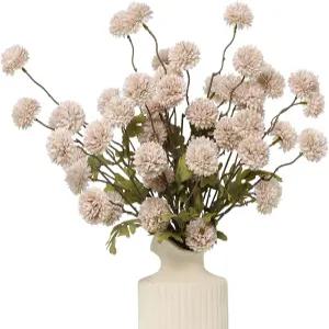 듀하우스 6pcs 인조 꽃 가짜 실크 폼폰 엄마 작은 미니 국화 공 결혼식 DIY 샴페인 배열 꽃다발 중앙 장식