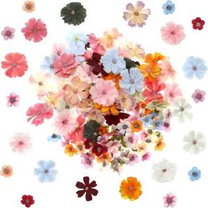 장식용 미니 인조 꽃 120피스 작은 천 실크 가짜 야생화 화환 장식 다색 로즈 데이지 모란 가정용 웨딩 DIY