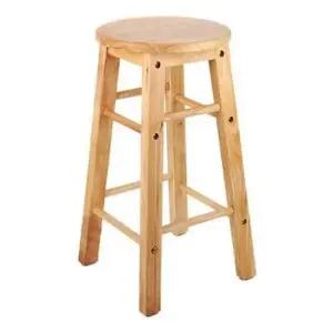 둥근 고무나무홈바의자(중형)