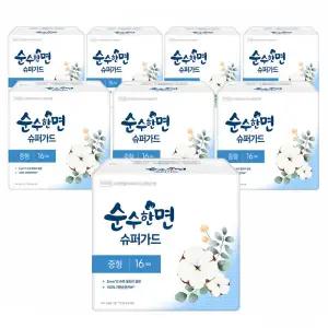 [롯데백화점]깨끗한나라 깨끗한나라 순수한면 슈퍼가드 중형 16개입x8팩