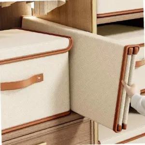 접이식 보관 가능 옥스퍼드 수납함 플랩커버 정리함-M