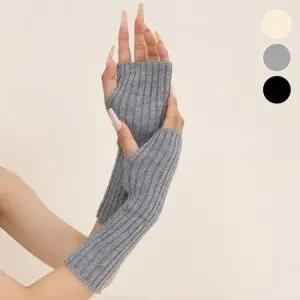 여성팔토시 넓은골지 하프 니트 암워머 ELS-095