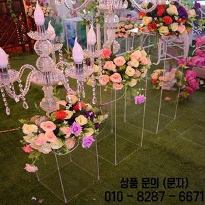 꽃다발 스탠드 웨딩 중앙 장식품 아크릴 랙 창 공예 디스플레이 통로 배경 4 개