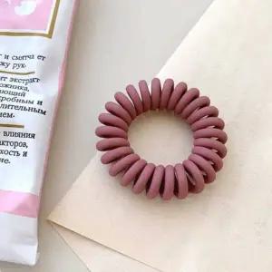컬러 파스텔 무광 전화선 스프링 헤어끈 버건디