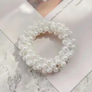 진주 머리끈 고무줄 데일리 심플 똥머리 예쁜 머리끈