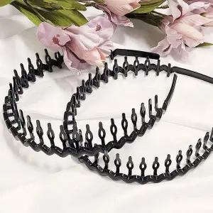 플라스틱 촘촘 웨이브 머리띠