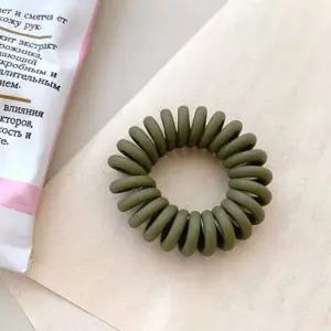 카키 헤어끈 머리끈 스프링 머리헤어밴드