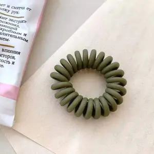 카키 헤어끈 머리끈 스프링 머리헤어밴드