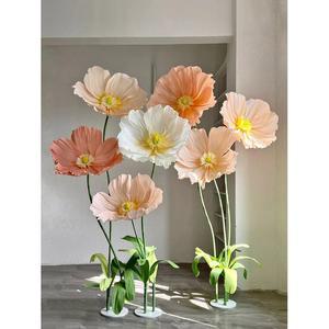 대형 자이언트 플라워 꽃장식 싱글 4종 왕벚꽃조화 1개 4가지색 카페 종이