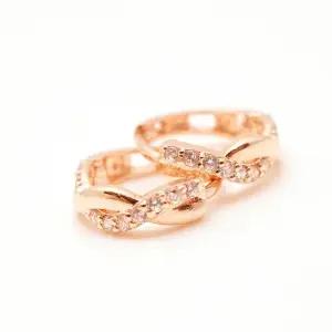 14k 웨이브 큐빅 원터치 귀걸이 OPSYE9072-1