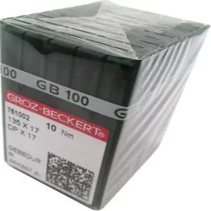 CKPSMS 투명 플라스틱 상자에 담긴 GROZ-BECERT 바늘 - 게베두르 135X17 DPX17 티타늄 재봉틀 100개(바늘