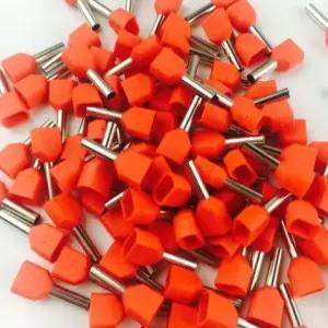 다비투 100pcs TE2513 이중 튜브 라인 노즈 바늘 모양 단열 부트레이스 페룰 터미널 2x2.5mm2 - (색상