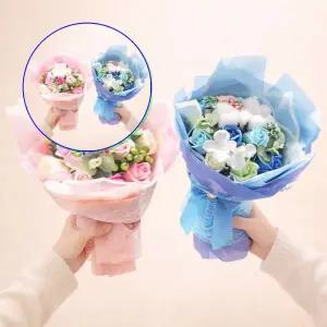 쌍문상회 코튼 선물 발표회 화이트데이 학예회 꽃다발 비누장미 핑크 성년의날