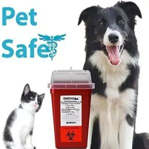 반려동물 주사기 폐기 용기 안전을 위한 수의사의 1쿼터 크기3팩 디자인