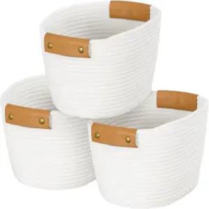 OOOK 보관 바구니 세트 선반용 3팩 장난감 정리용 흰색 11.4 Lx9.4 Wx7.4 H