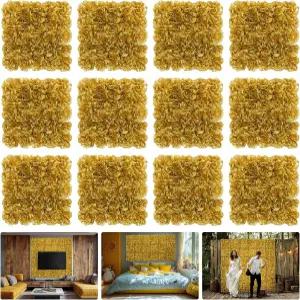 RIDDSEE 플라워 월 배경 12개 16.5x16.5인치 플로럴 패널 인조 실크 로즈 장식 결혼식 축하 축제 파티 홈