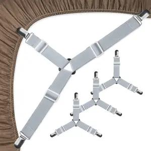 젤리모니 침대 시트 스트랩 금속 클립이 있는 조절 가능한 탄성 패스너 침대용 홀더 매트리스 커버 소파