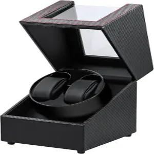 자동 시계용 맥바젤 시계 와인더 조용한 일본산 모터가 장착된 더블 박스 2 슬롯 디스플레이 보관 회전