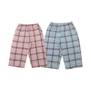 [갤러리아] [비비안][커플]시원하고 가벼운 선염체크 7부 면파자마 EZ1972B/EZ2972B