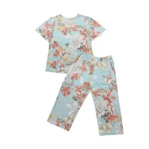 [갤러리아] [비비안]민트플라워 폴리스판 플라워나염 실내복세트 EZ1965/EZ1965B