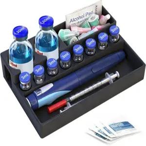 냉장고용 LengKe 펩타이드 케이스 - 주사기 및 준비 물티슈를 보관할 수 있는 공간이 3ml 30ml 바이알 보관