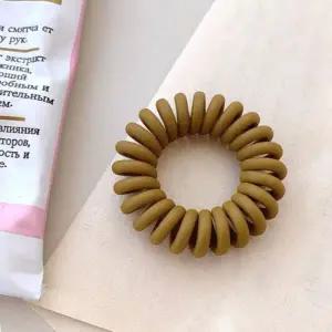 자국없는 파스텔 무광 전화선 스프링 헤어끈 커피