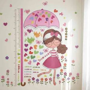 우산든소녀 성장기록 신장계 키재기스티커 아이방 시트지 키측정