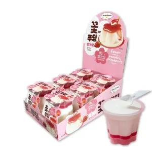 꽃모양 푸딩 딸기맛 젤리 디저트 세트 선물용 홈카페 간식 130g 6개