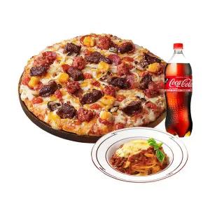(도미노피자) (오리지널) K-Rib&치즈 L + 뉴치즈 볼로네즈 스파게티 + 콜라 1.25L