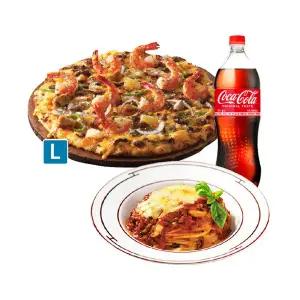 (도미노피자) 블랙타이거슈림프L+치볼+콜라1.25L