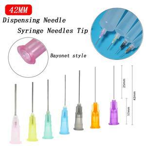 10/50/100PCS 총검 스타일 42mm 디스펜스 바늘 주사기 팁 정밀 액체 액세서리