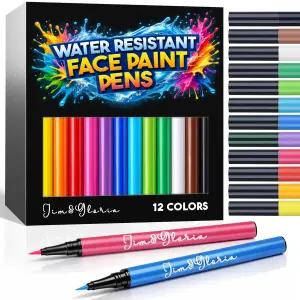 짐앤글로리아 방수 페이스 페인트 타투 펜 피부용 임시 마커 바디 페인팅 키트 10대 소녀 선물 트렌디한 템