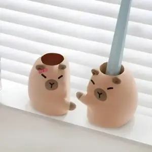 (옵션 커플set)귀여운 카피바라 칫솔꽂이 곰돌이 카피바라 거치대 칫솔 홀더 욕실 커플