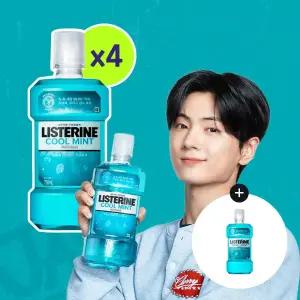 리스테린 쿨민트 750ml, 4개 + 증정(쿨민트 500ml, 1개)