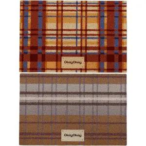 벨라빈 빈티지 타탄 코일 현관매트 발매트 업소용 감성 미끄럼 방지 카페 사무실 주방 도어