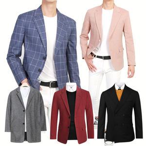 남성 기본자켓 체크 정장자켓 오버핏 테일러드 아우터 하객룩 정장마이 832