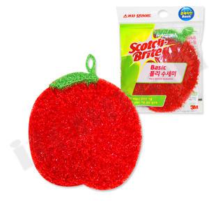 3M 베이직 폴리 수세미 1P 설거지 설겆이 뜨게질
